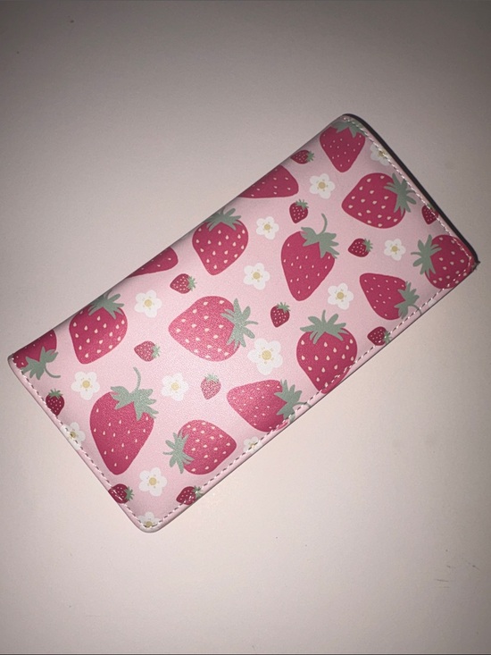 None Handbags - NWOT Strawberry Print Pink Long Wallet